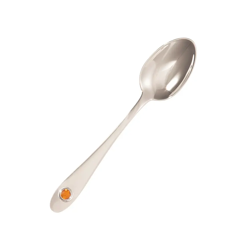 Miniaturbild: Madina - Espresso Spoon Silver in 19 Gemstone Variants - GIFT SET 2 pieces