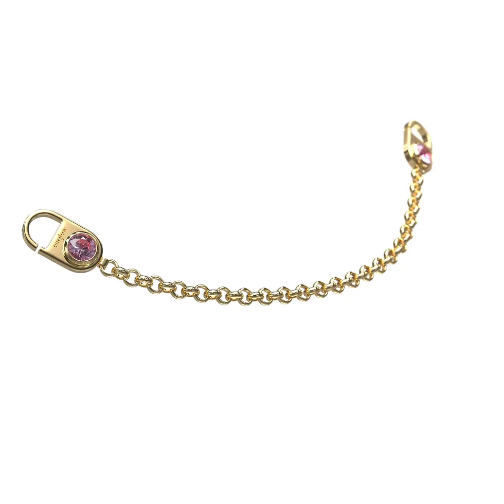 Thumbnail: CRYS LUZE Sweatshirt - écru, Yellow Gold with Pink Amethyst