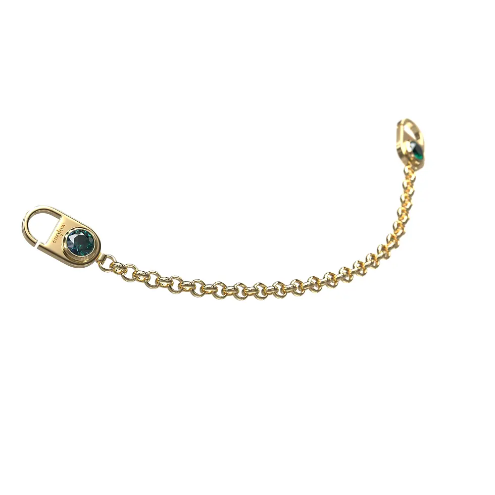 Thumbnail: CRYS LUZE Sweatshirt - black, Yellow Gold with Peacock Tanzanite