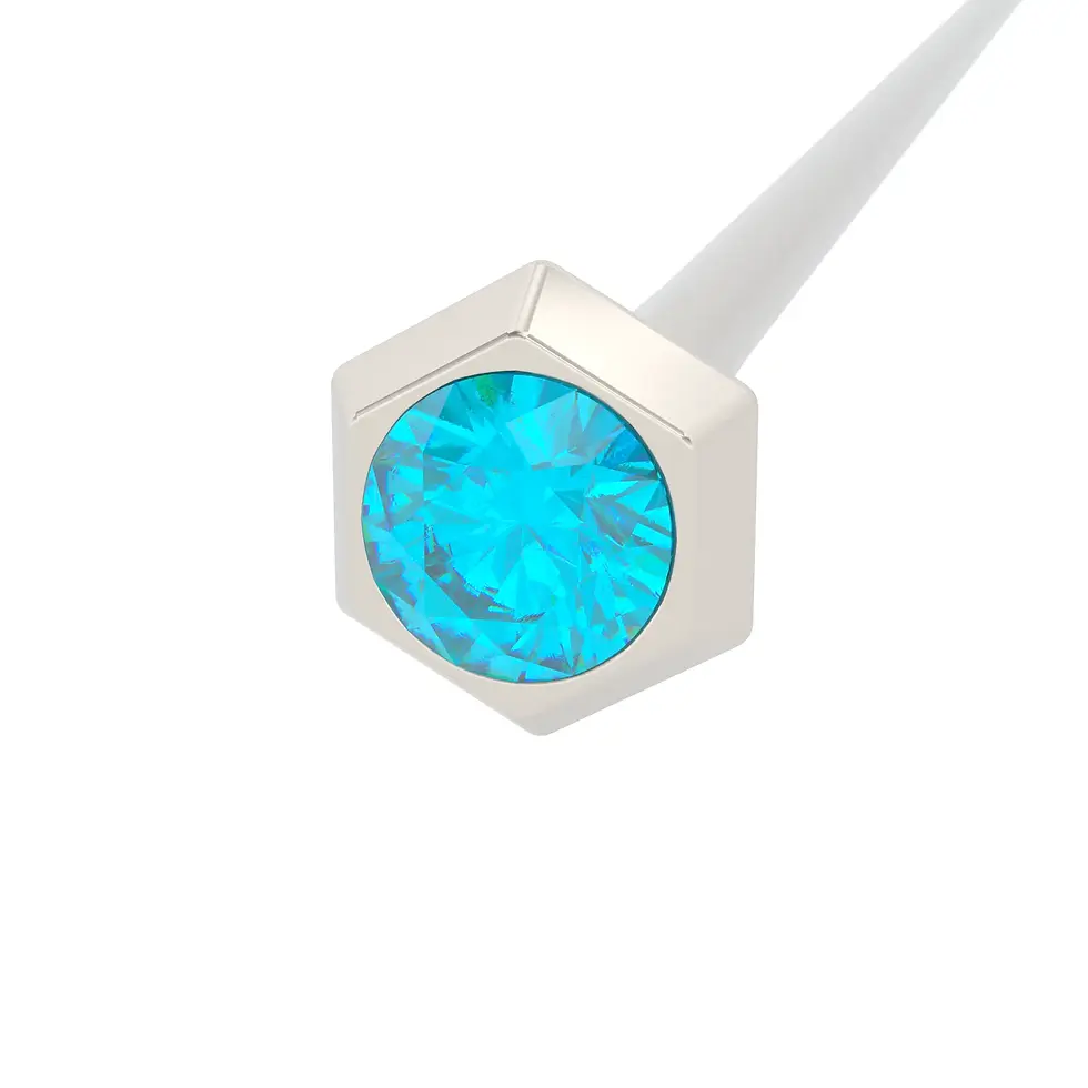 Miniaturbild: Coctel Saba - White Gold with Blue Zircon