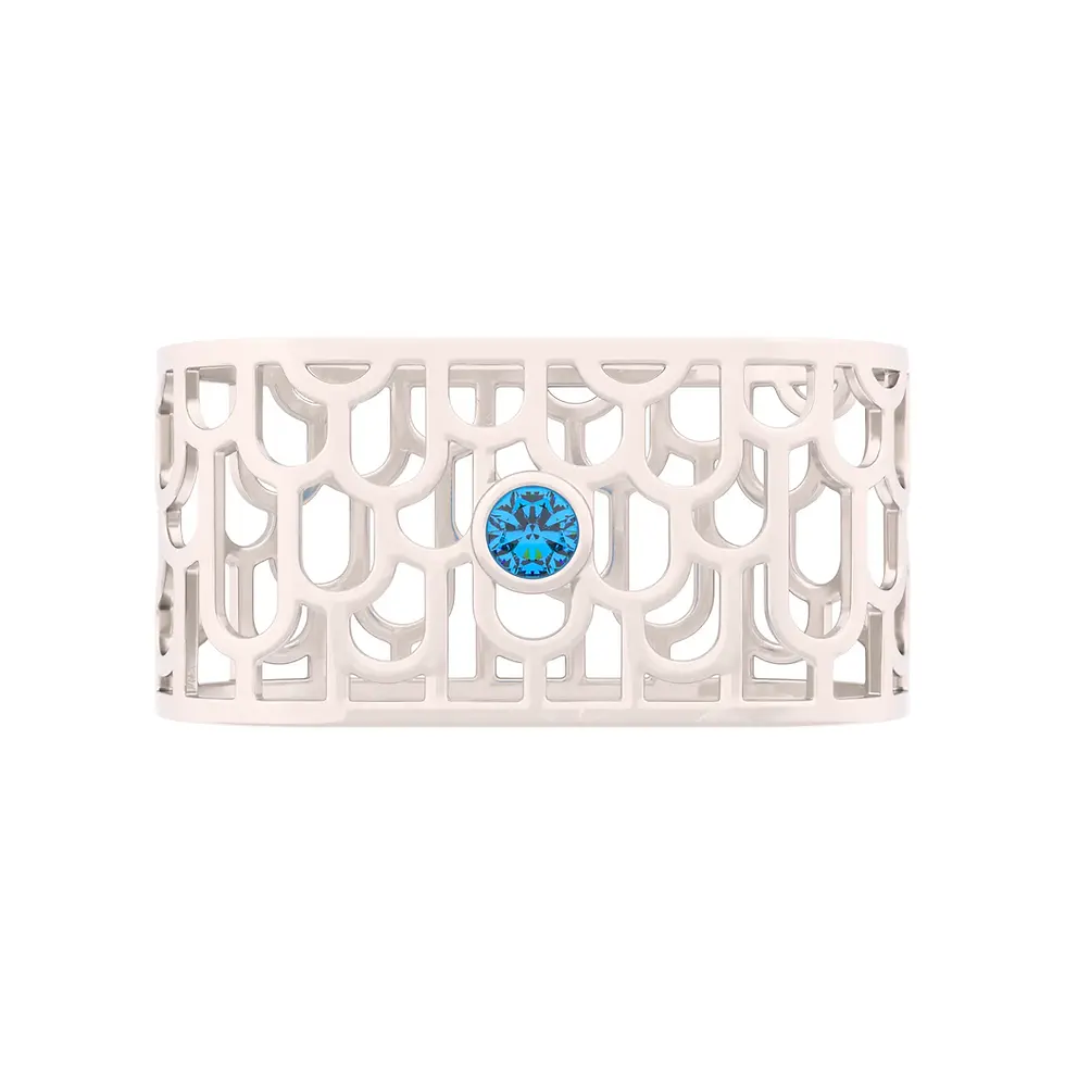 Thumbnail: Sands Art-Déco - White Gold with Santa Maria Aquamarine