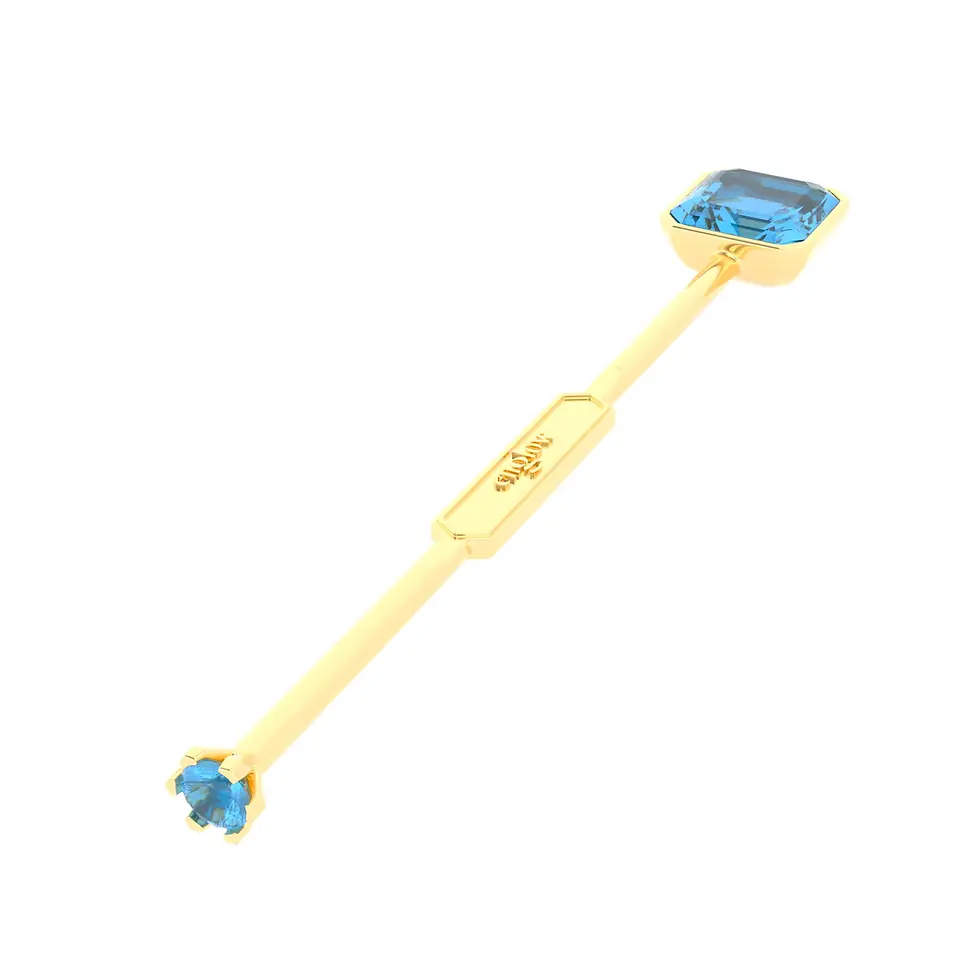 Miniaturbild: Viski Sitta - Whiskey Stirrer Sitta with Electric Blue Topaz