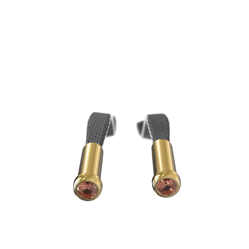 Thumbnail: HUPPU Hoodie - black, Yellow Gold with Peach Tourmaline