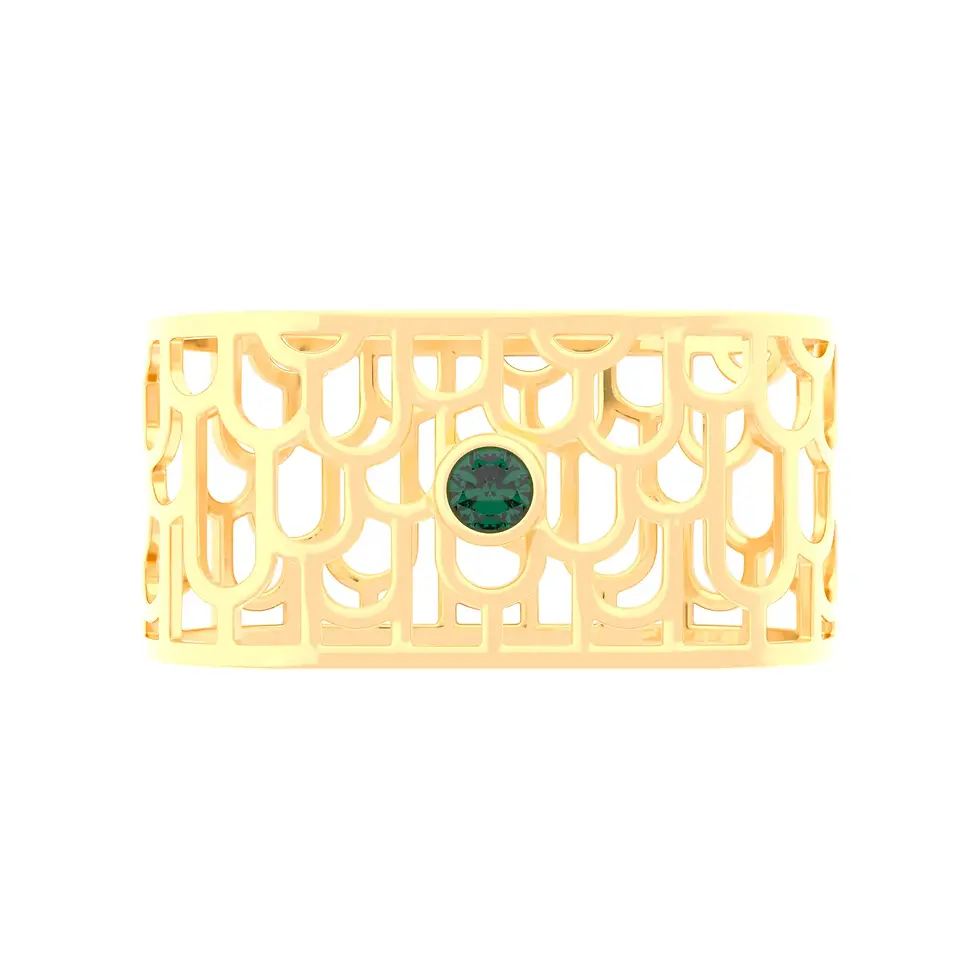 Thumbnail: Sands Art-Déco - Napkin Rings with Columbian Emerald - GIFT SET 2 pieces