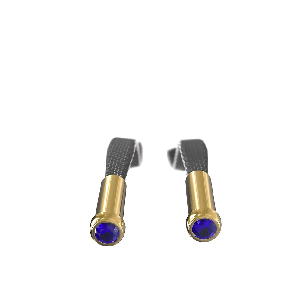 Miniaturbild: HUPPU Hoodie Add-on cordends - Yellow Gold with Tanzanite