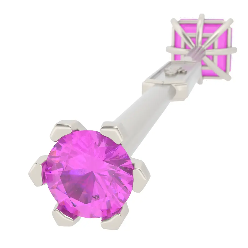 Miniaturbild: Viski Saba - White Gold with Pink Sapphire