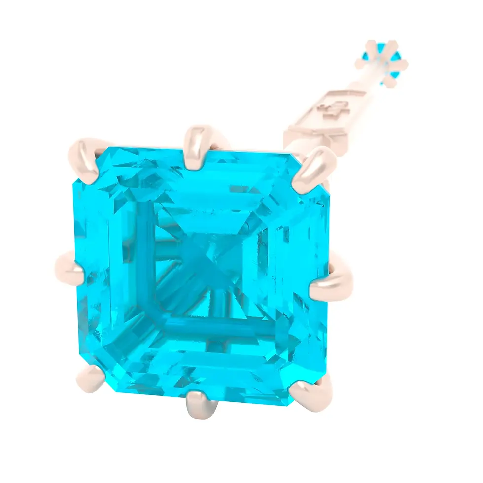 Thumbnail: Viski Saba - Rose Gold with Sky Blue Topaz