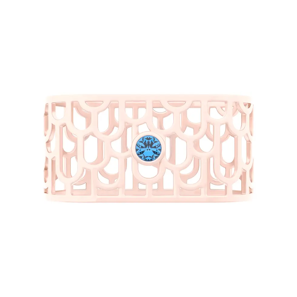 Thumbnail: Sands Art-Déco - Napkin Rings with Electric Blue Topaz - GIFT SET 2 pieces