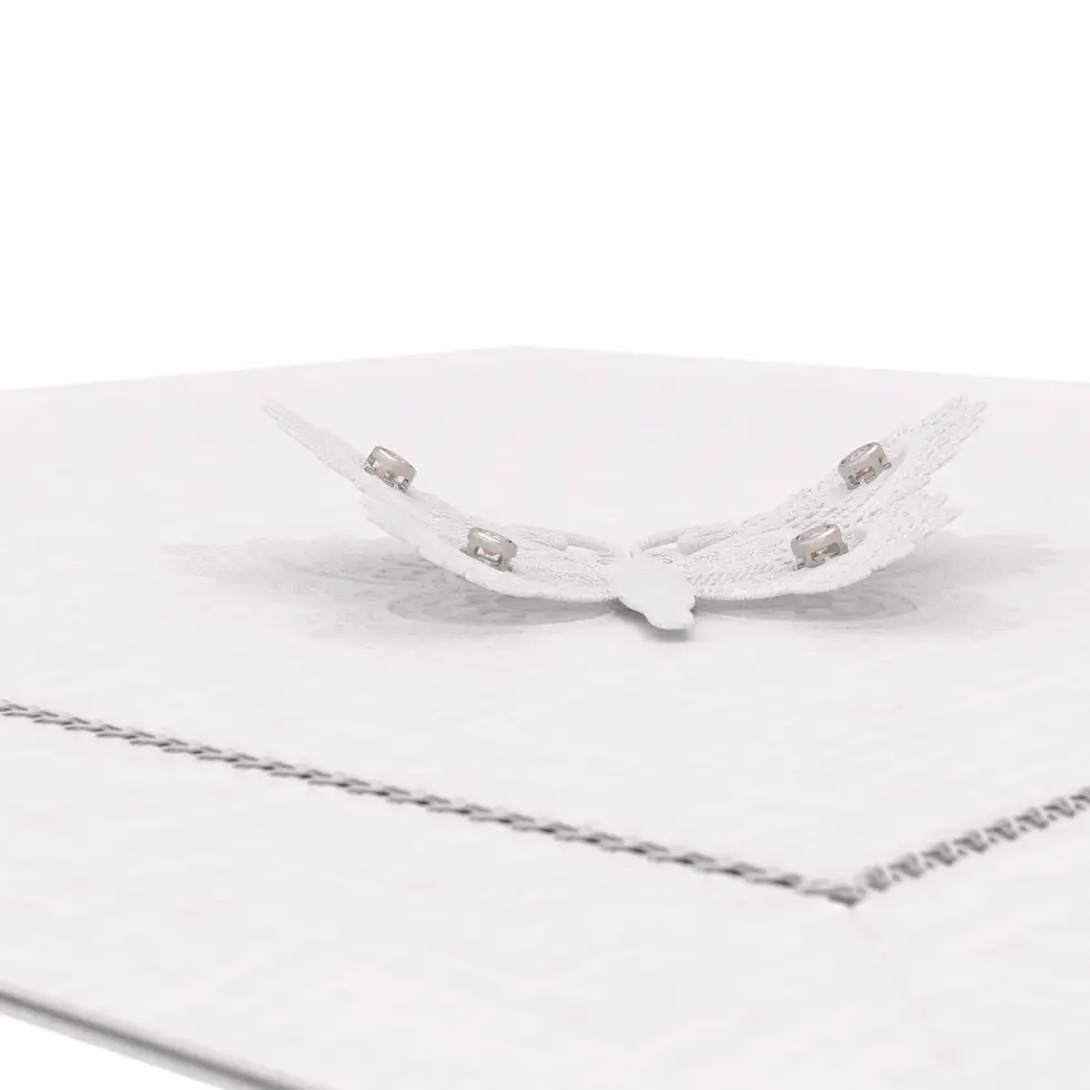 Thumbnail: Vlinder - Linen Napkin with White Zircon