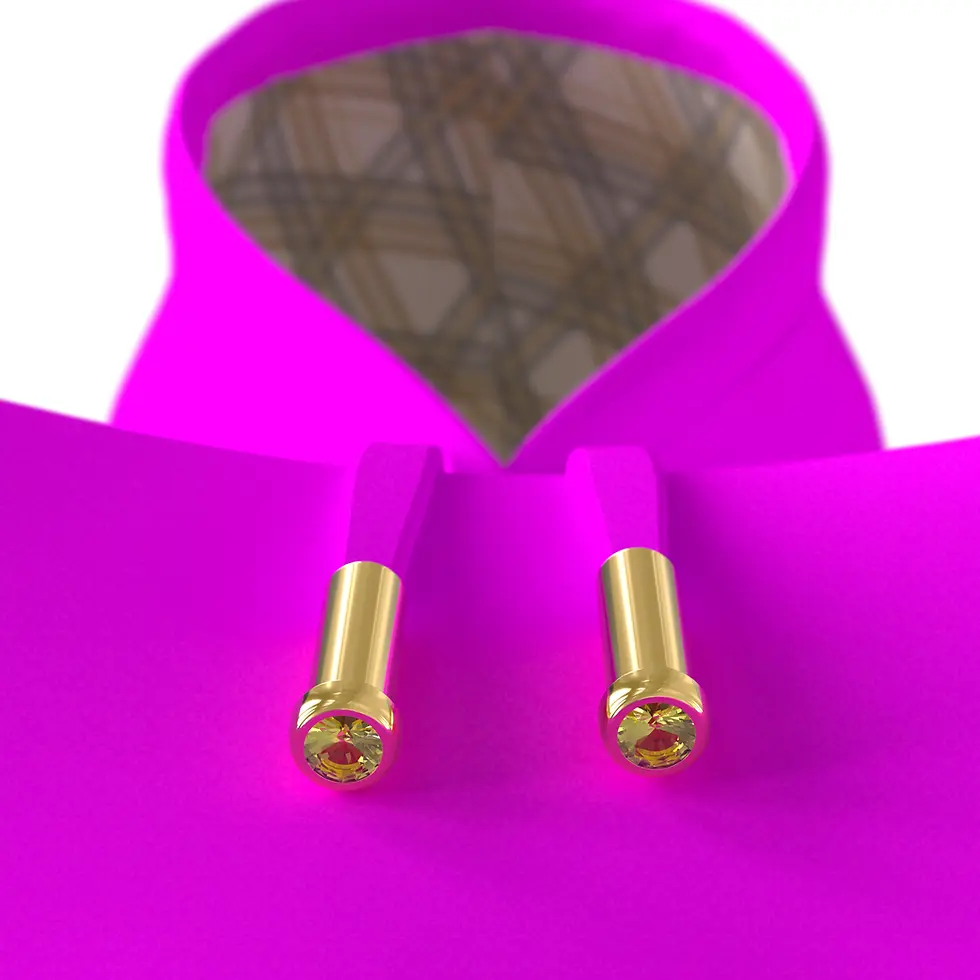 Miniaturbild: HUPPU Hoodie Add-on cordends - Yellow Gold with Yellow Citrine