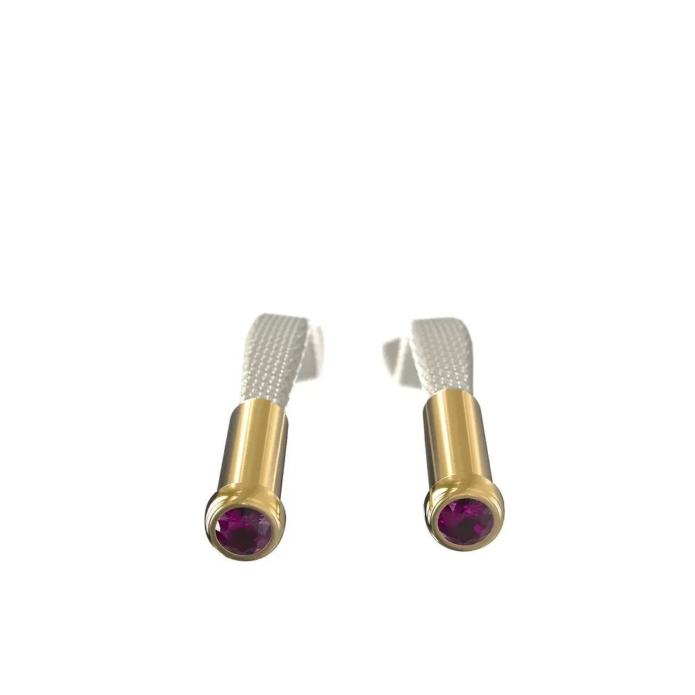 Miniaturbild: HUPPU Hoodie - écru, Yellow Gold with Rubellite Tourmaline