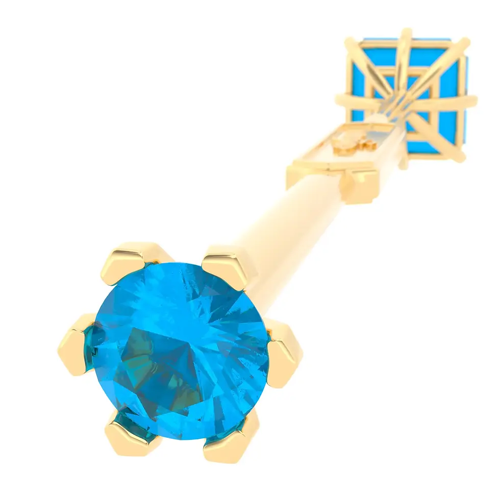 Thumbnail: Viski Saba - Yellow Gold with Swiss Blue Topaz