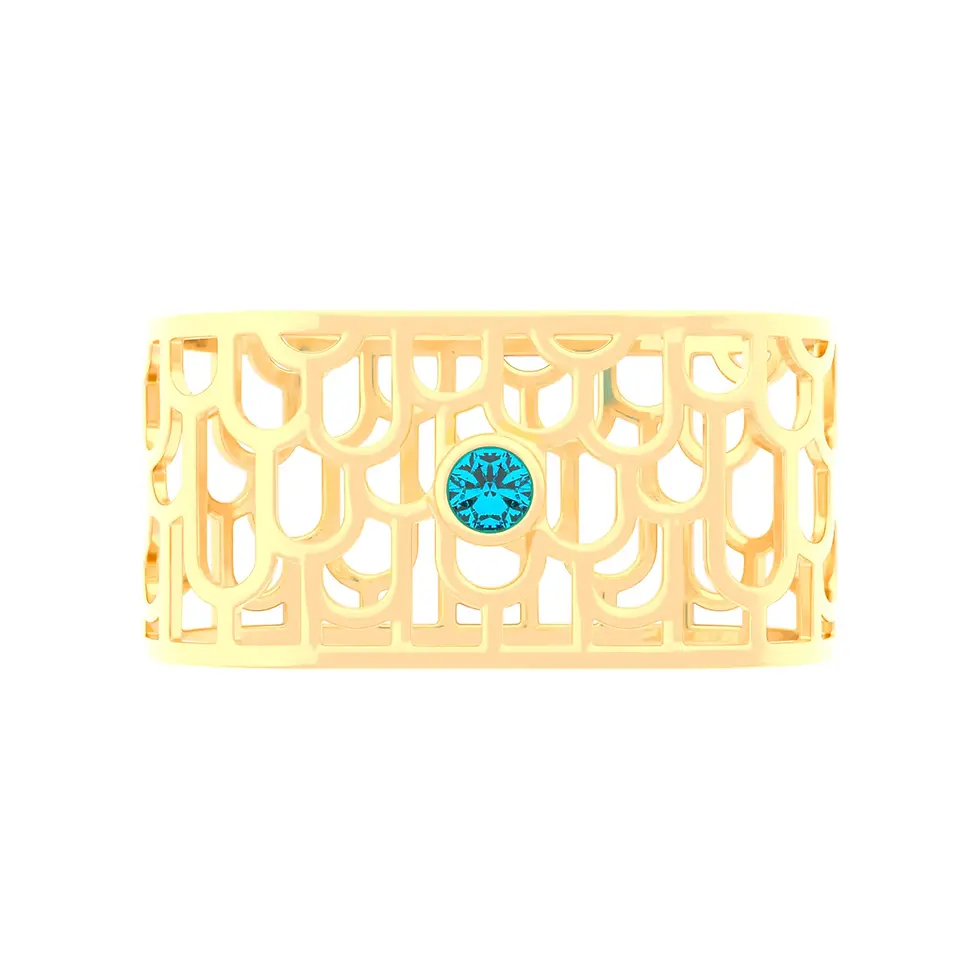 Thumbnail: Sands Art-Déco - Napkin Rings with Paraiba Tourmaline - GIFT SET 2 pieces