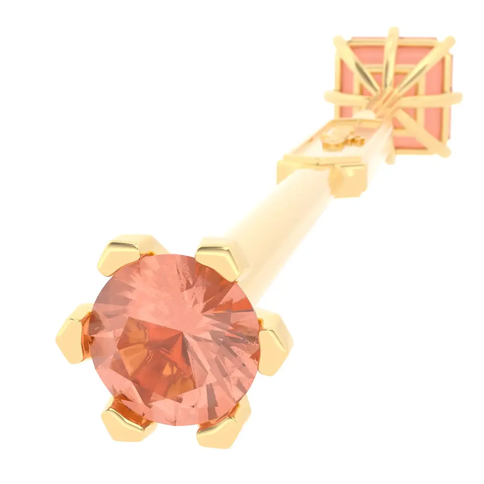 Miniaturbild: Viski Saba - Yellow Gold with Peach Tourmaline