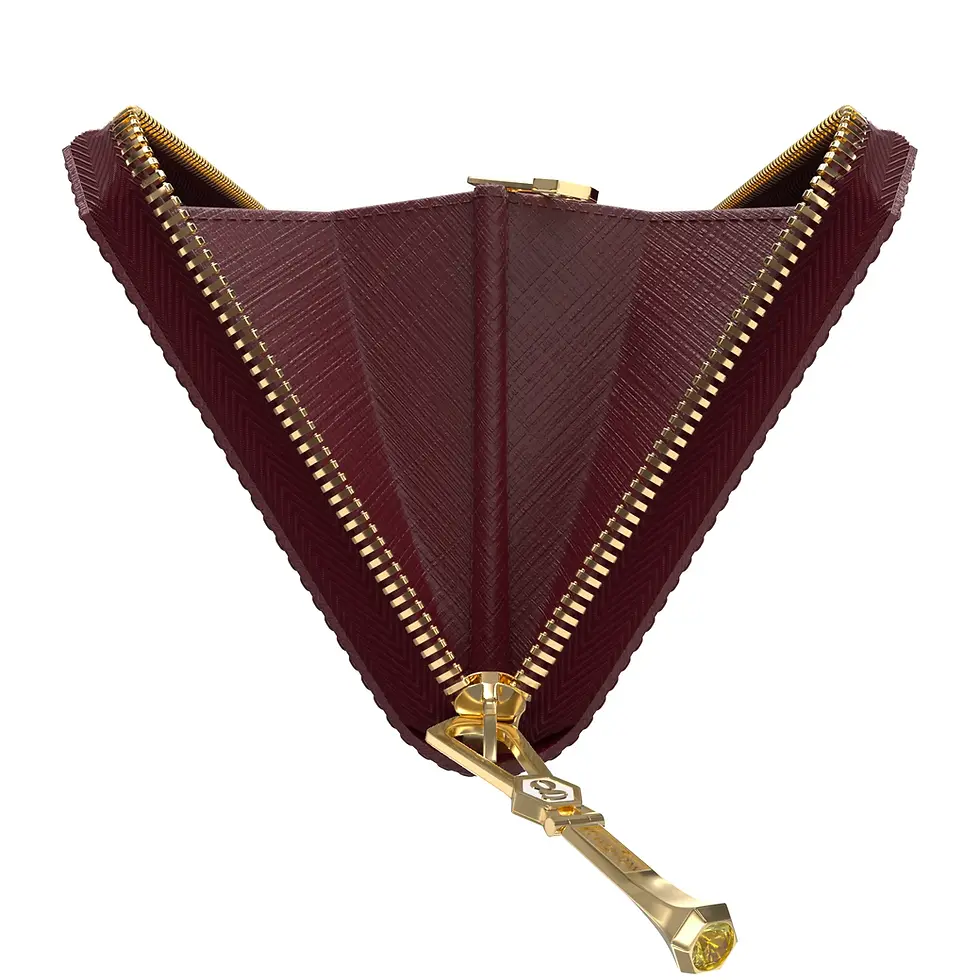 Thumbnail: Aura Continental Wallet - Burgundy, Yellow Gold with Yellow Citrine