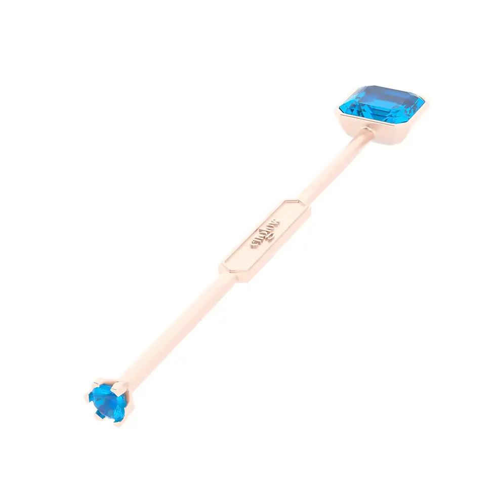 Miniaturbild: Viski Sitta - Whiskey Stirrer Sitta with Swiss Blue Topaz