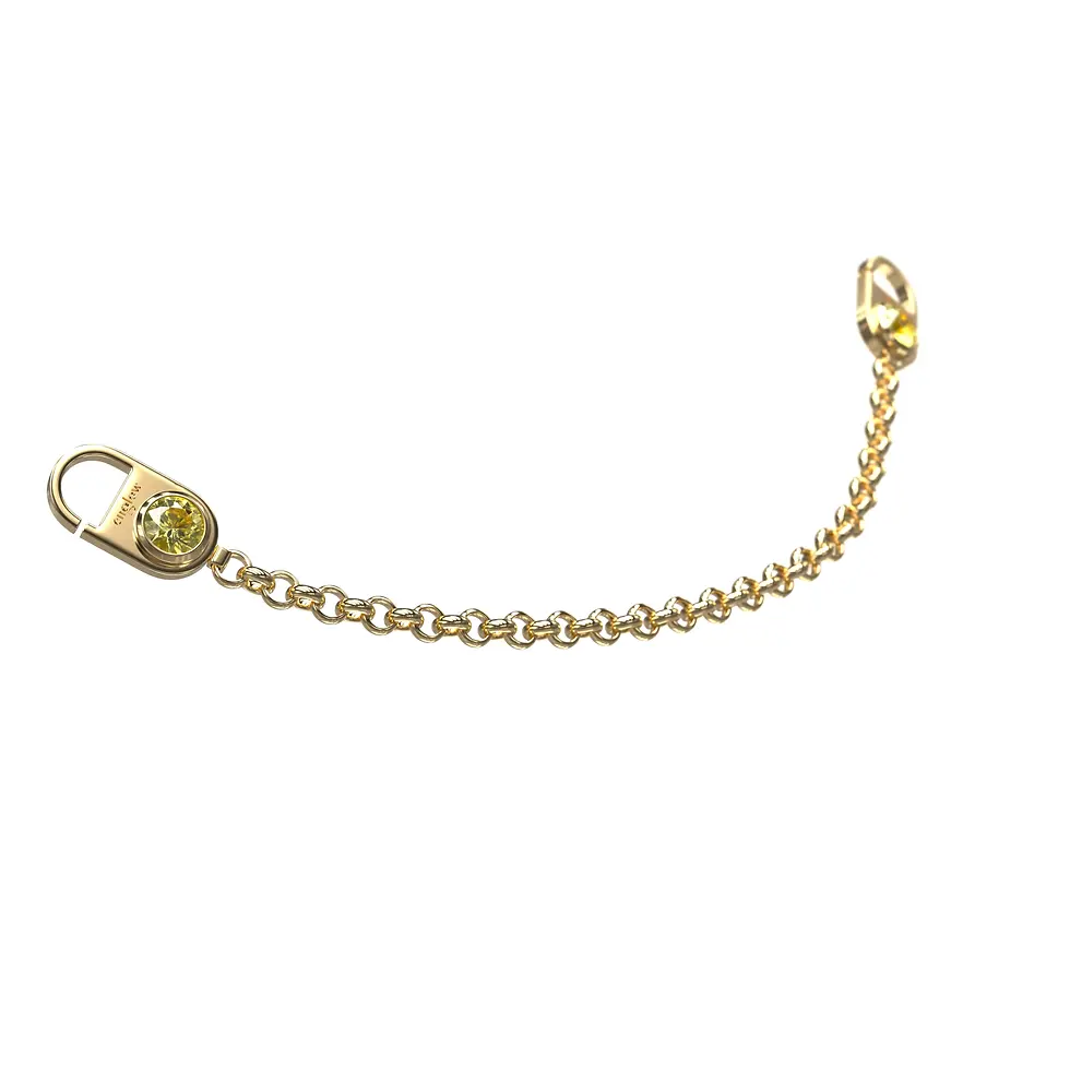 Thumbnail: CRYS LUZE Sweatshirt - écru, Yellow Gold with Yellow Sapphire