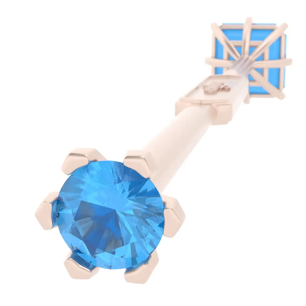 Thumbnail: Viski Saba - Rose Gold with Electric Blue Topaz