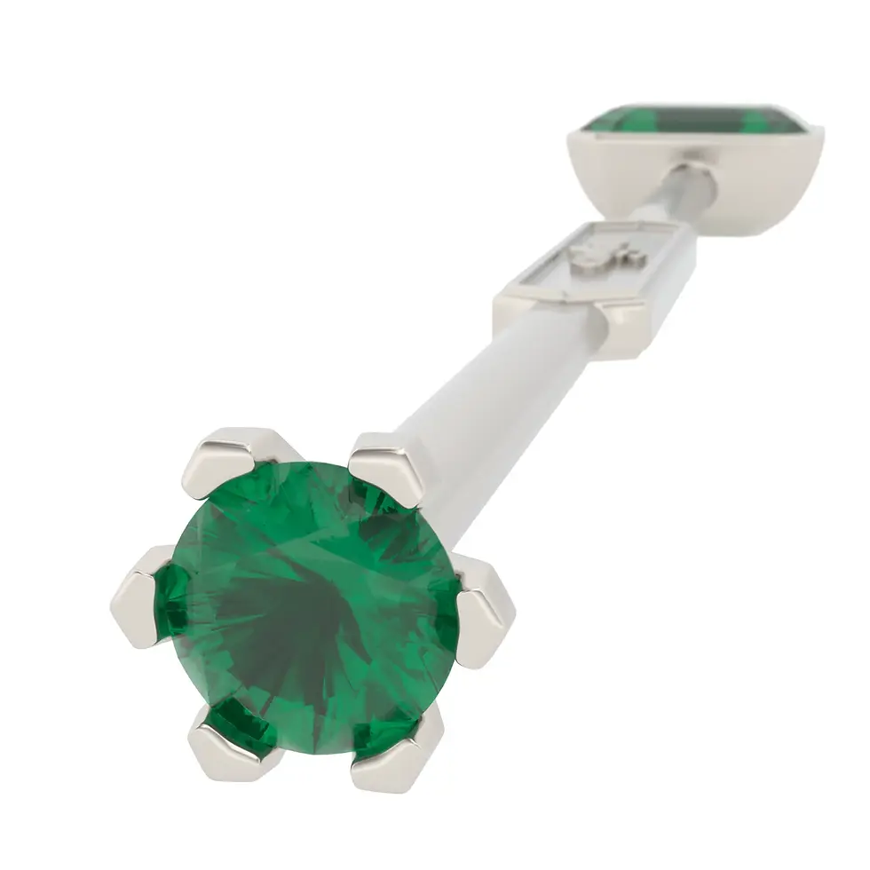 Miniaturbild: Viski Sitta - White Gold with Green Tourmaline