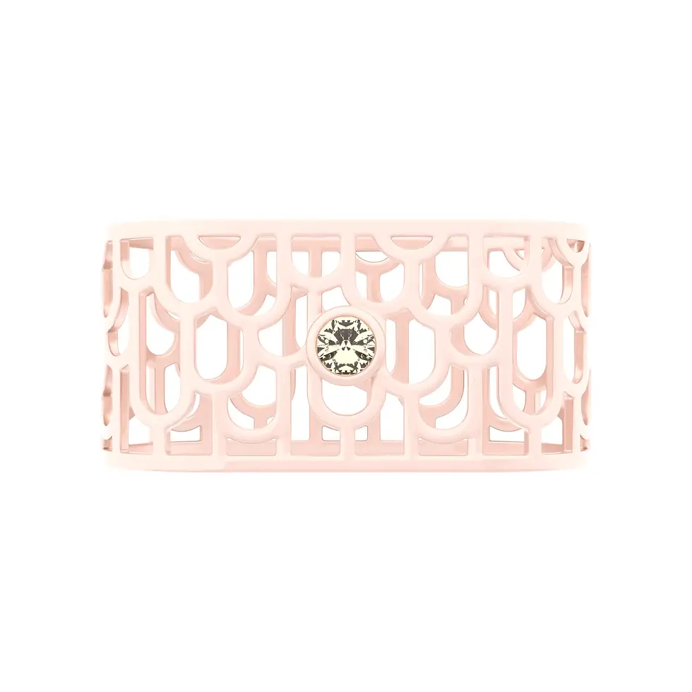 Thumbnail: Sands Art-Déco - Napkin Rings with Peach Morganite - GIFT SET 2 pieces