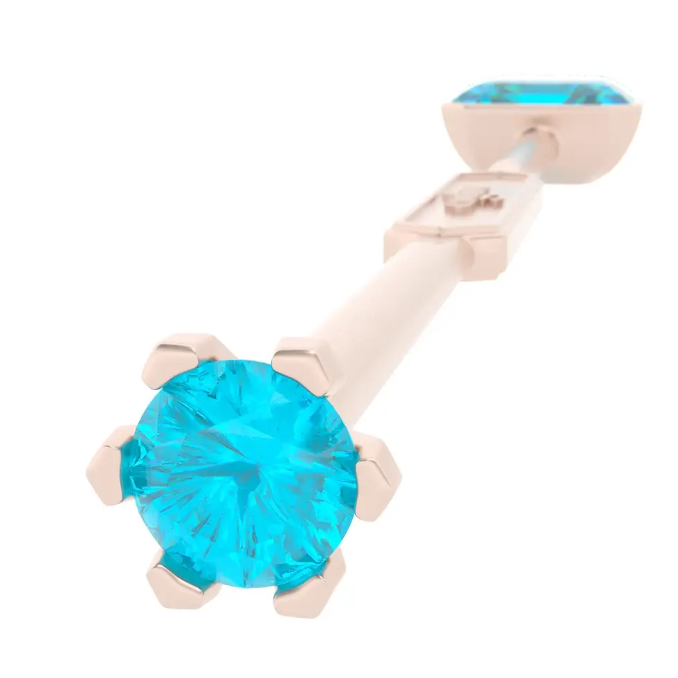 Miniaturbild: Viski Sitta - Rose Gold with Blue Zircon