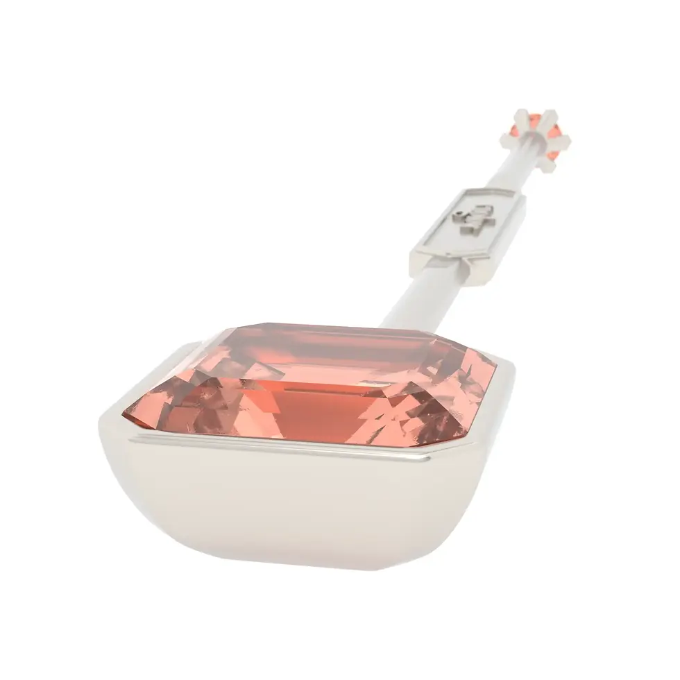 Thumbnail: Viski Sitta - White Gold with Peach Tourmaline