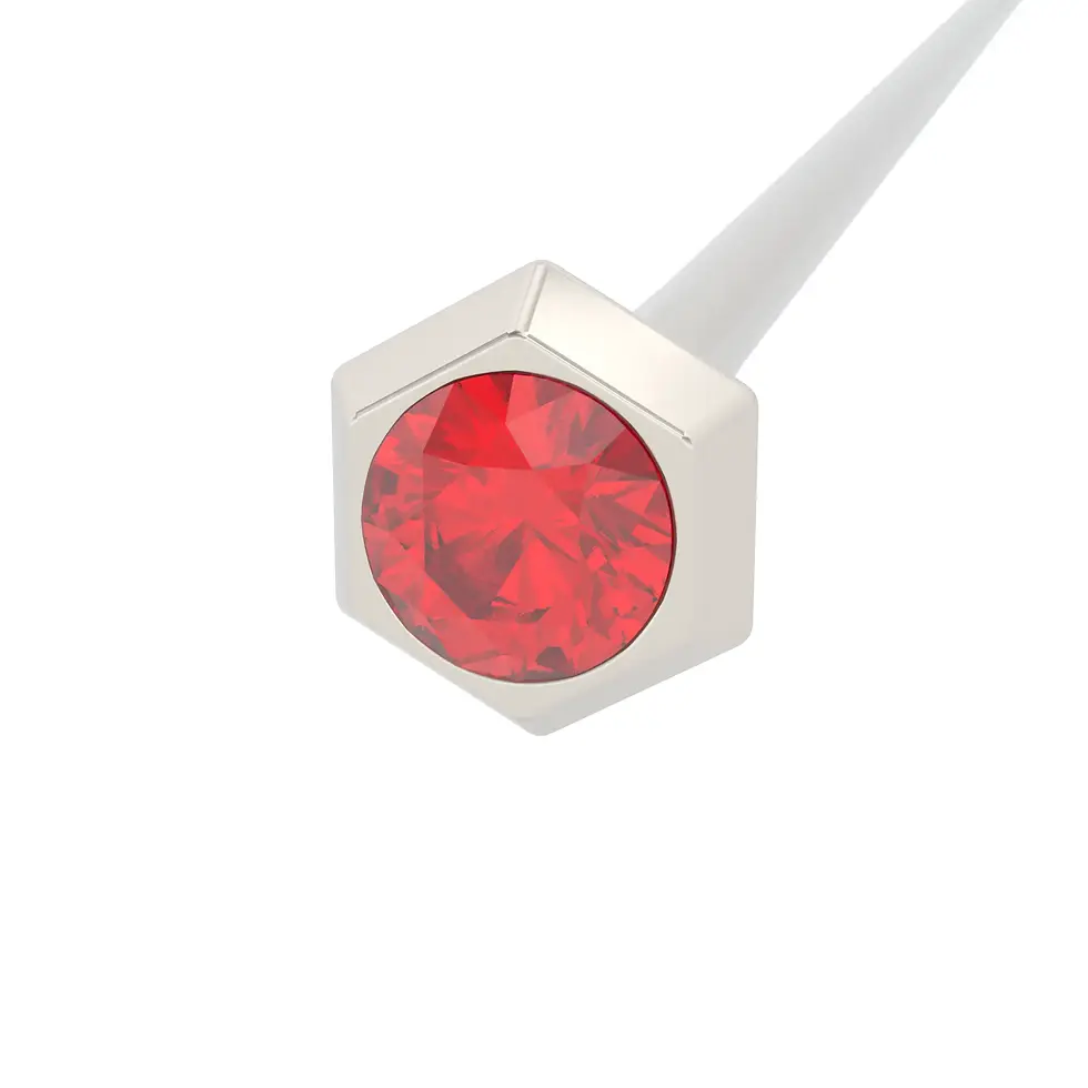 Thumbnail: Coctel Saba - White Gold with Red Garnet