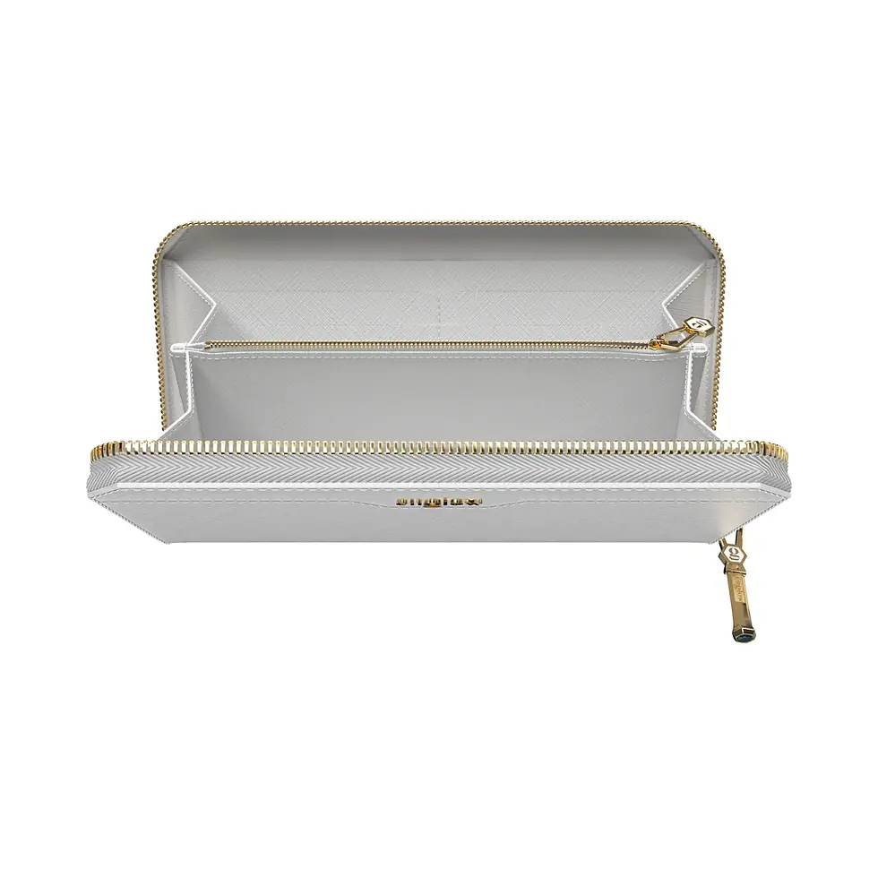 Miniaturbild: Aura Continental Wallet - White, Yellow Gold with Columbian Emerald