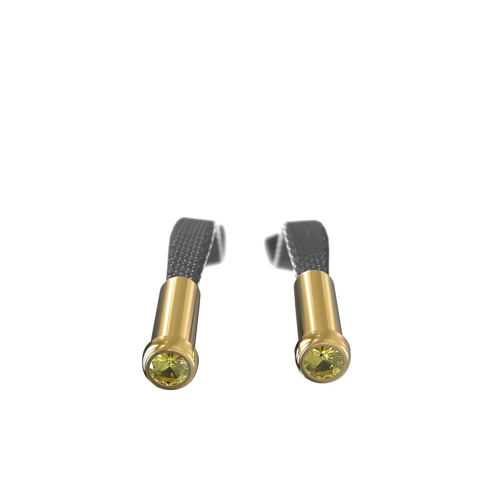 Miniaturbild: HUPPU Hoodie Add-on cordends - Yellow Gold with Yellow Sapphire