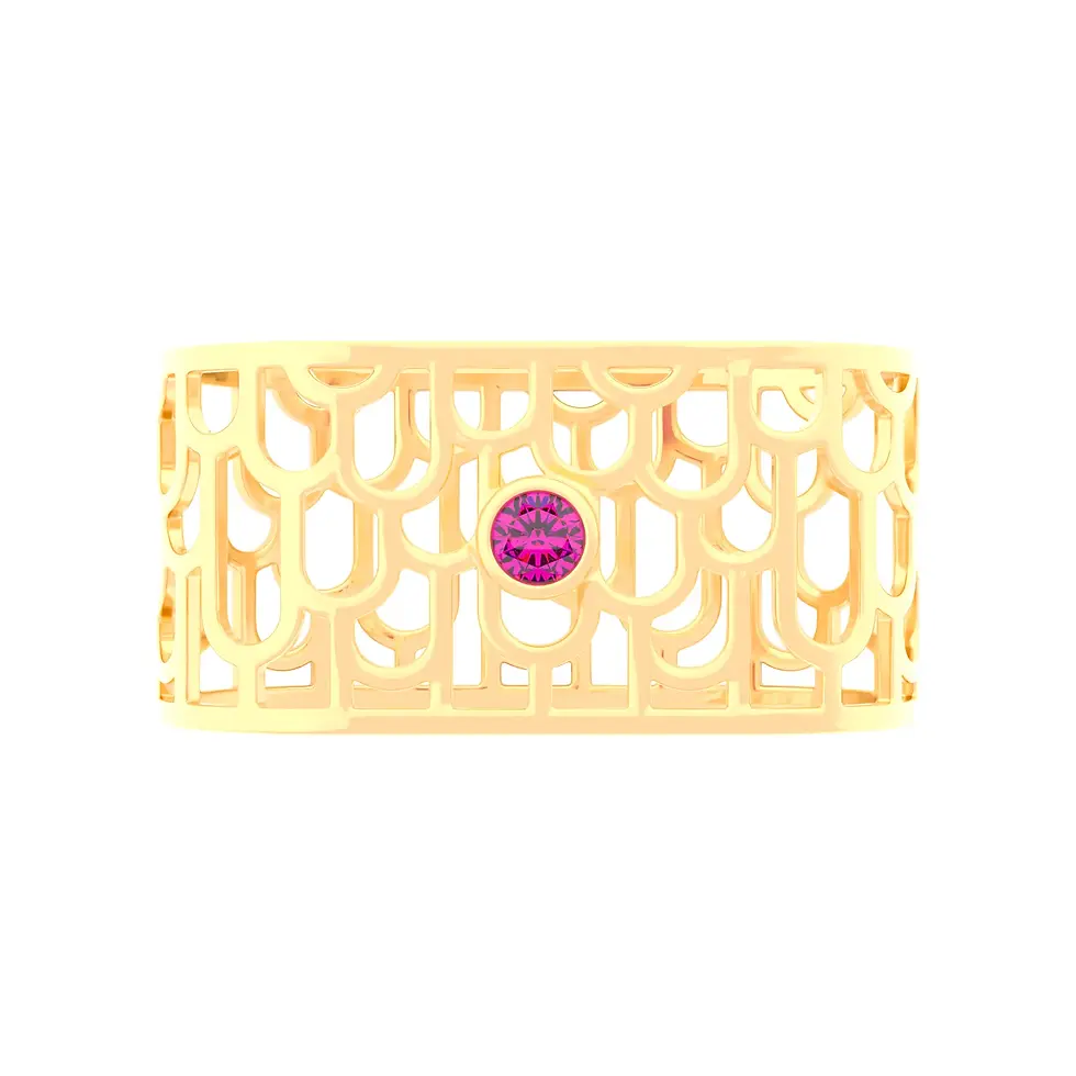 Thumbnail: Sands Art-Déco - Napkin Rings with Rhodolite Garnet - GIFT SET 2 pieces