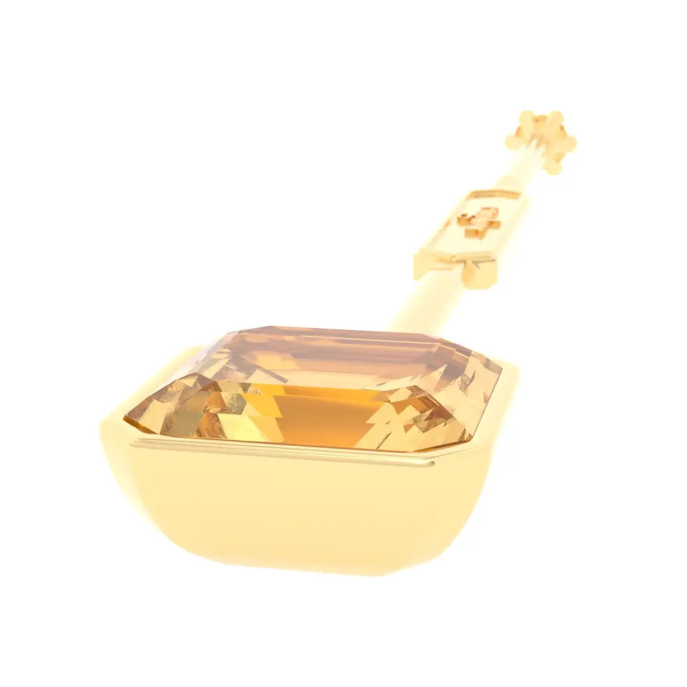 Thumbnail: Viski Sitta - Yellow Gold with Whiskey Quartz