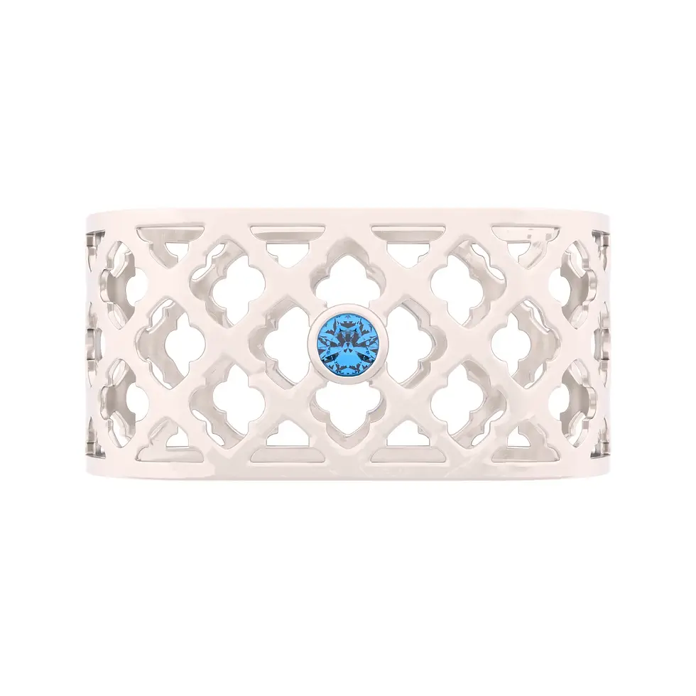 Miniaturbild: Sands Oriental - White Gold with Electric Blue Topaz