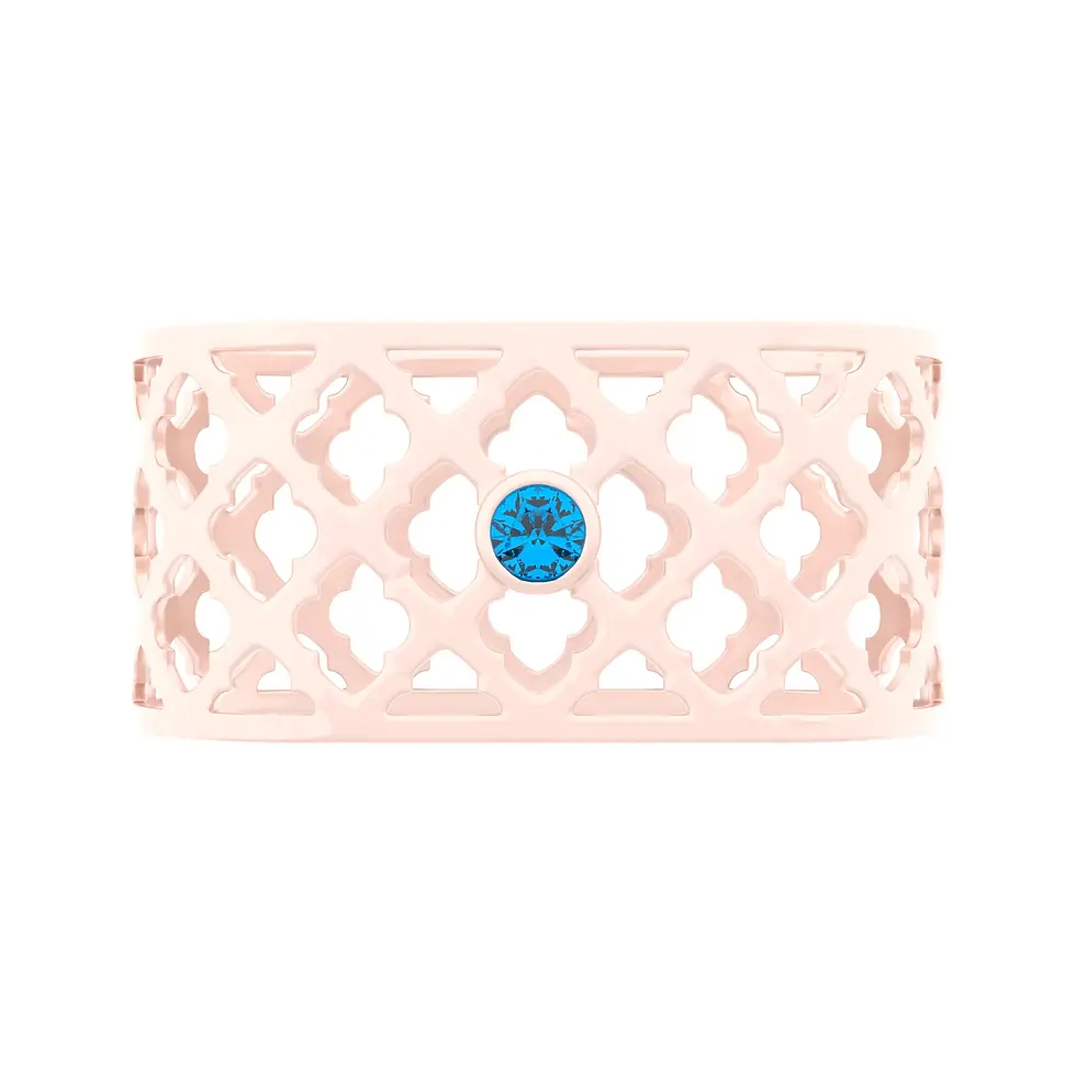 Thumbnail: Sands Oriental - Napkin Rings with Swiss Blue Topaz - GIFT SET 2 pieces