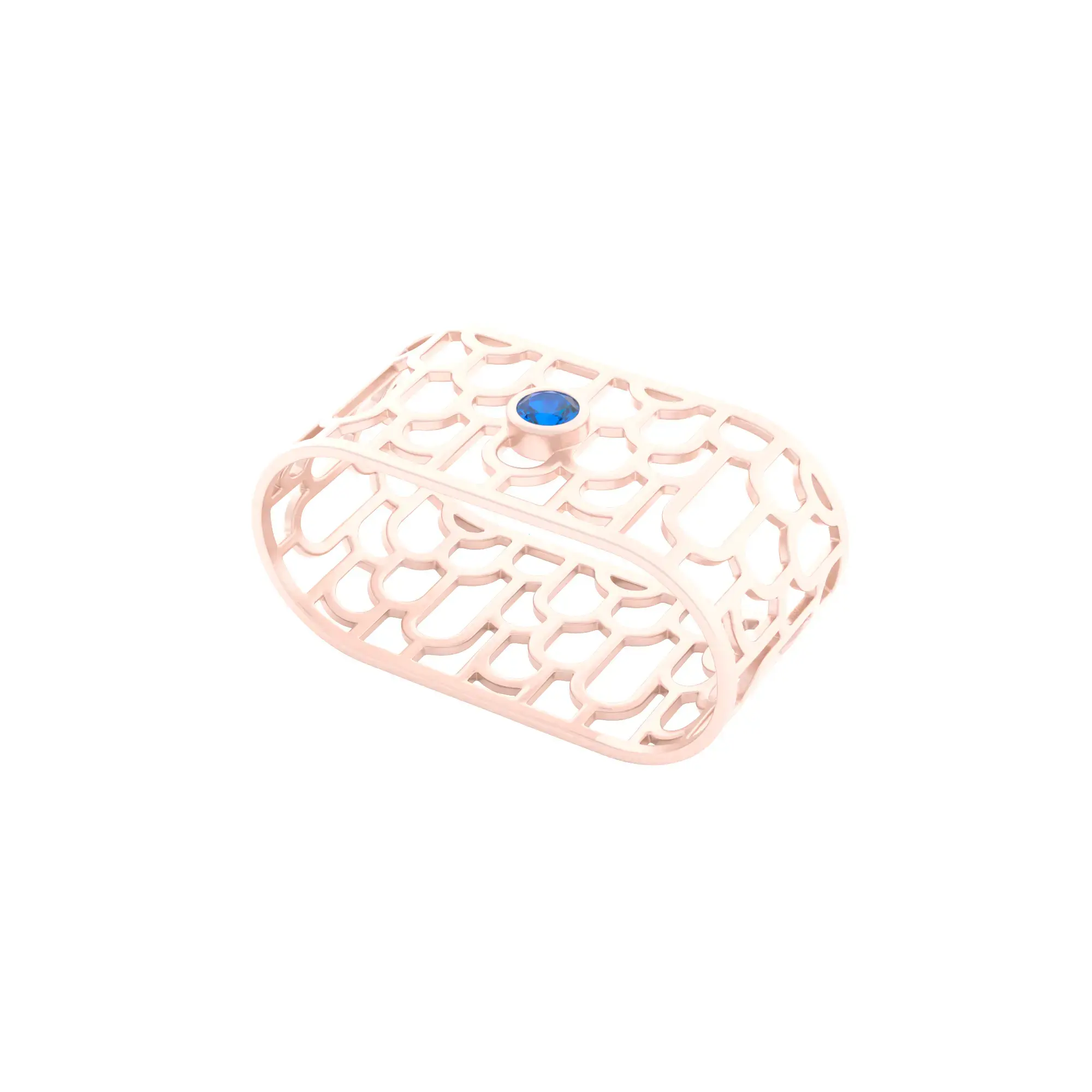 Sands Art-Déco - Rose Gold with London Blue Topaz