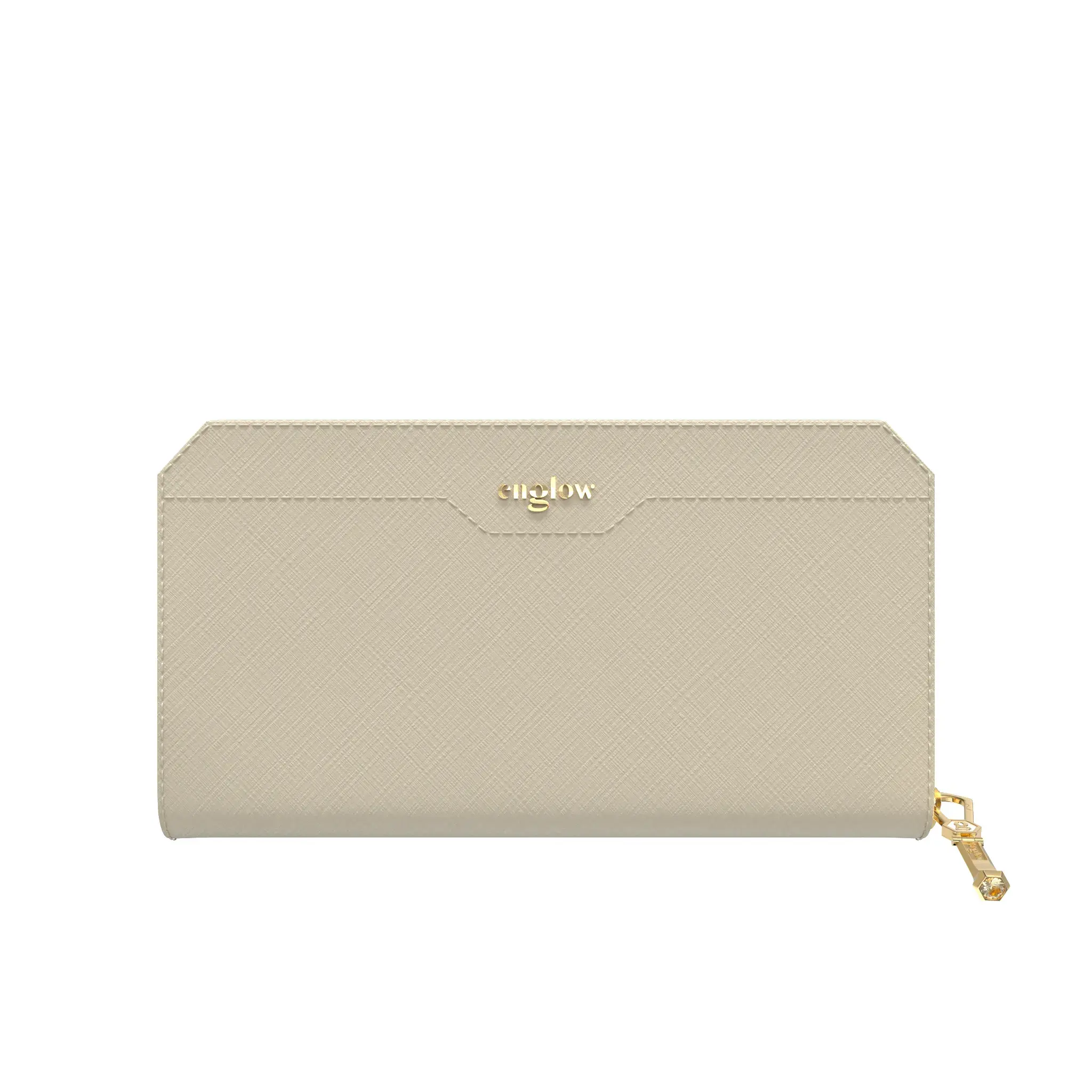 Aura Continental Wallet - Beige, Yellow Gold with Champagne Topaz