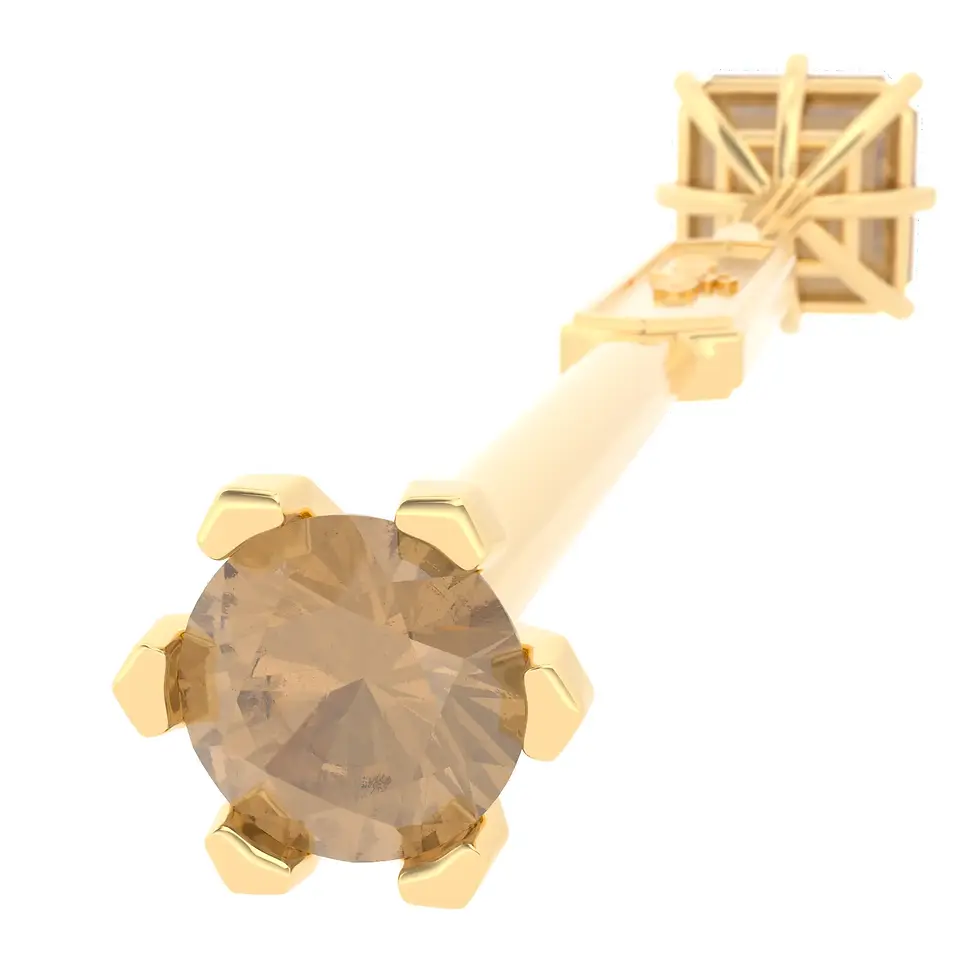 Miniaturbild: Viski Saba - Yellow Gold with Champagne Zircon