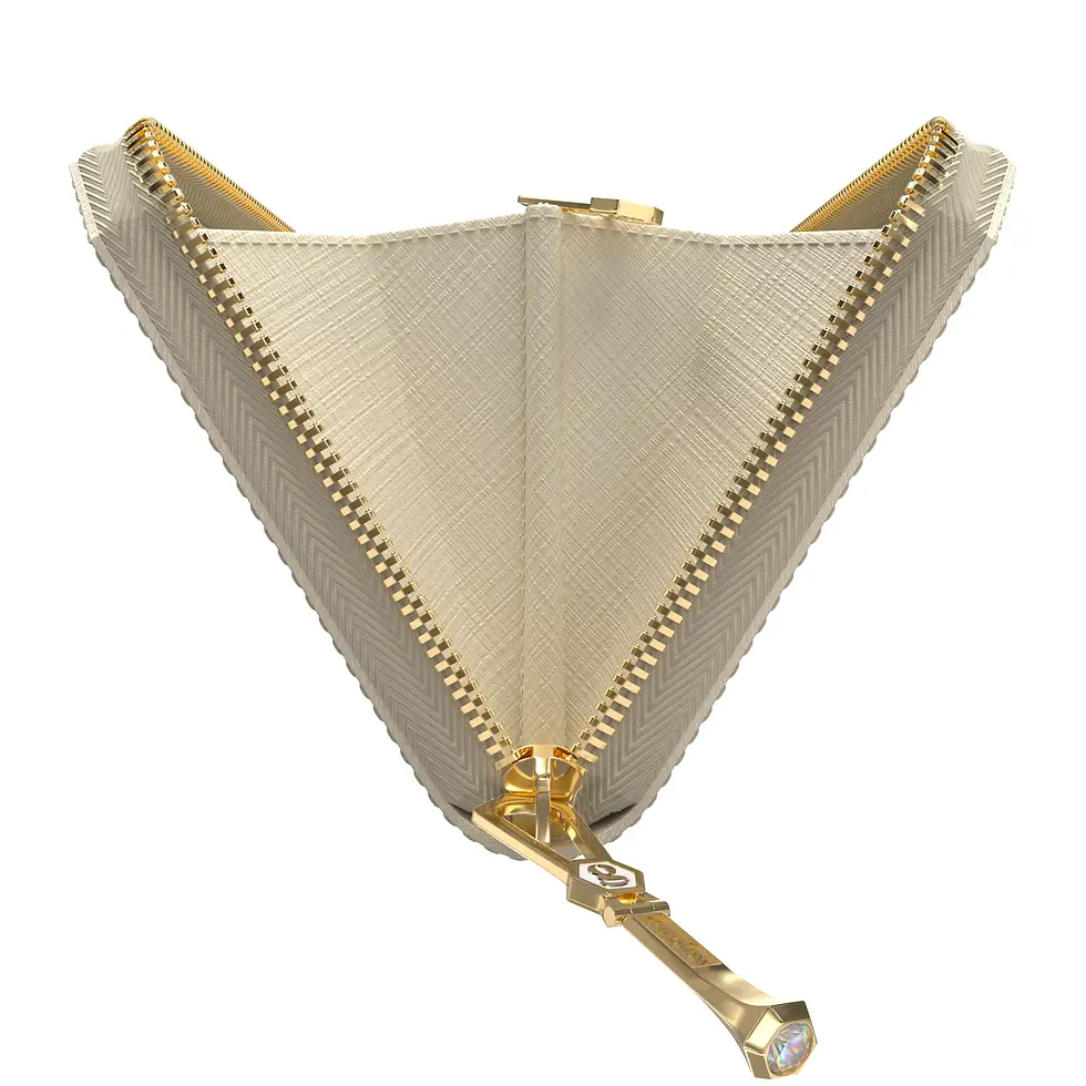 Miniaturbild: Aura Continental Wallet - Beige, Yellow Gold with White Zircon