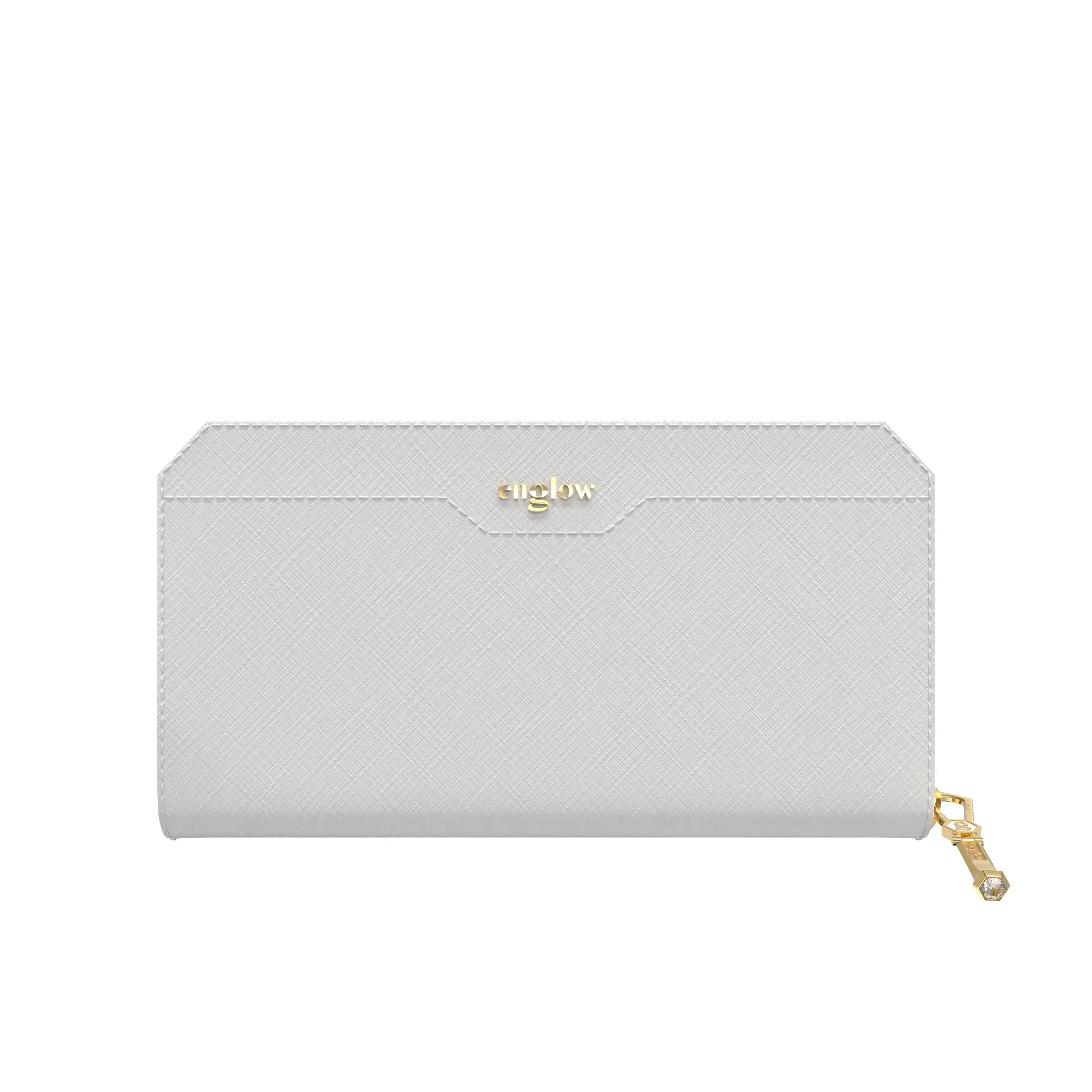 Aura Continental Wallet - White, Yellow Gold with White Sapphire