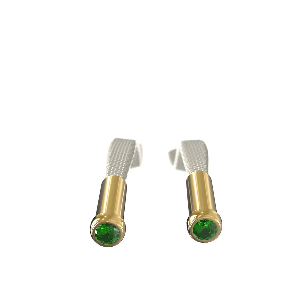 Miniaturbild: HUPPU Hoodie - écru, Yellow Gold with Tsavorite Garnet