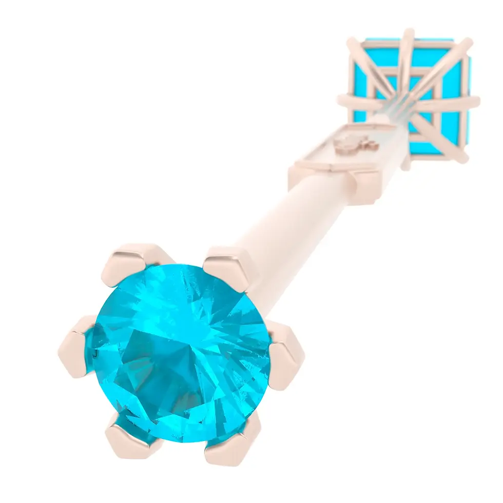 Thumbnail: Viski Saba - Rose Gold with Sky Blue Topaz
