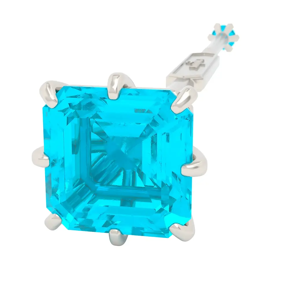 Thumbnail: Viski Saba - White Gold with Sky Blue Topaz