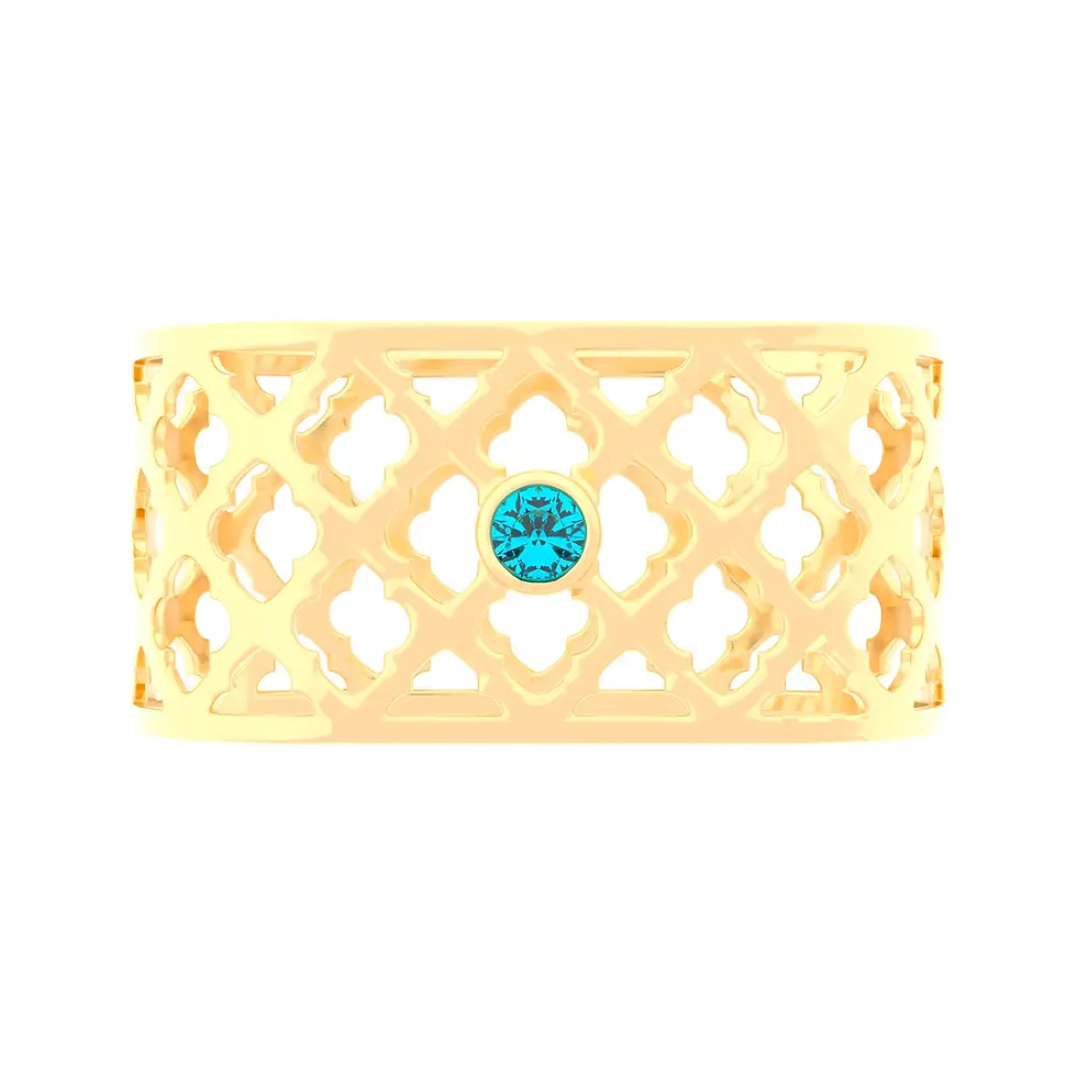 Thumbnail: Sands Oriental - Napkin Rings with Sky Blue Topaz - GIFT SET 2 pieces