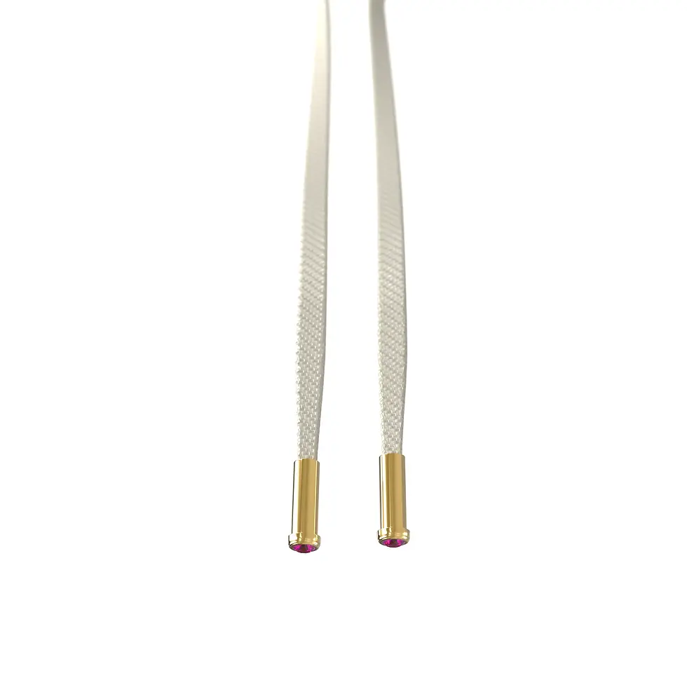 Miniaturbild: HUPPU Hoodie - écru, Yellow Gold with Rhodolite Garnet