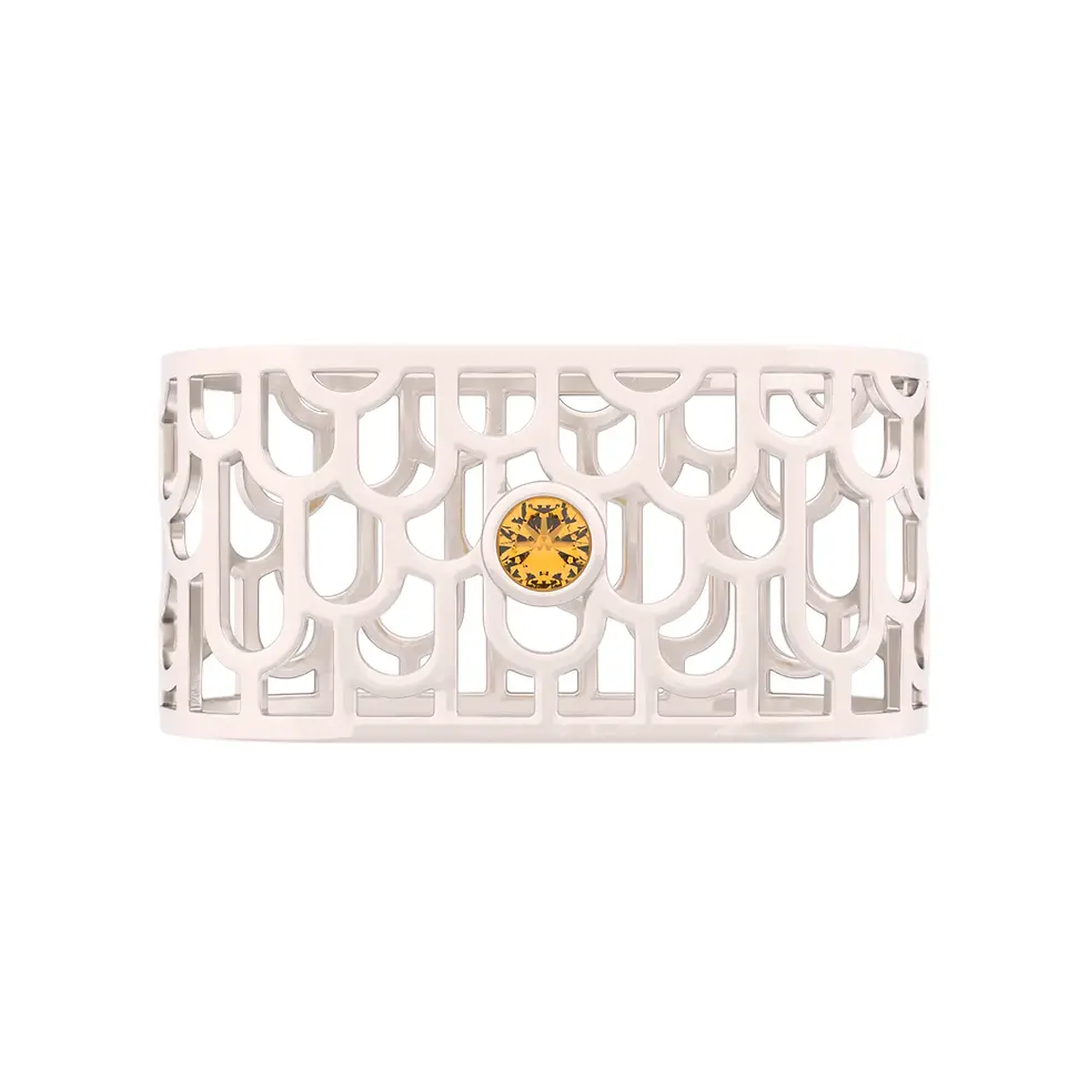 Thumbnail: Sands Art-Déco - White Gold with Madeira Citrine