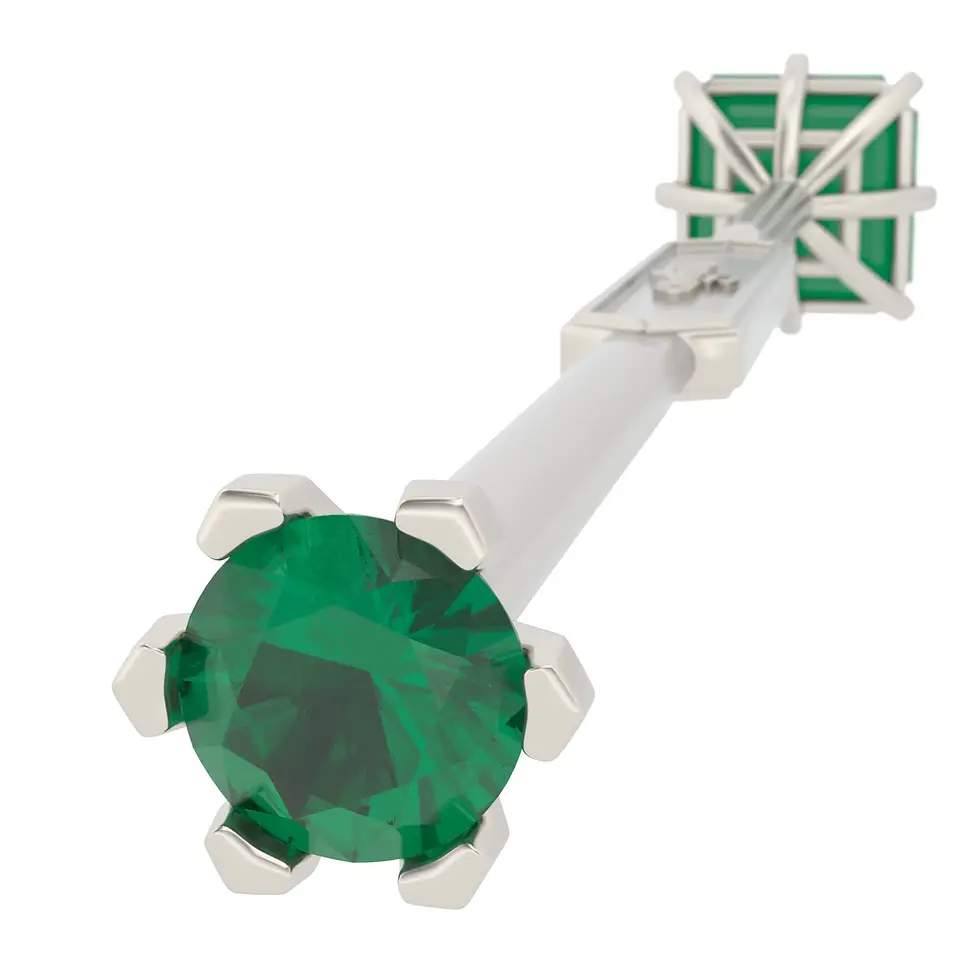 Thumbnail: Viski Saba - White Gold with Green Tourmaline
