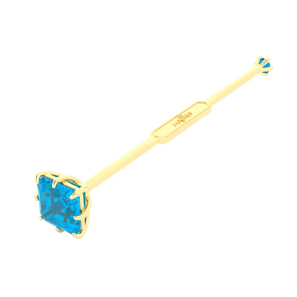 Thumbnail: Viski Saba - Yellow Gold with Swiss Blue Topaz