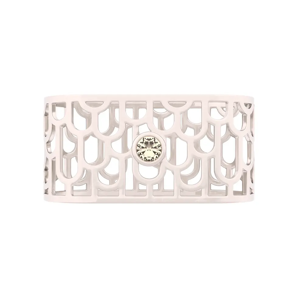 Thumbnail: Sands Art-Déco - White Gold with Champagne Quartz