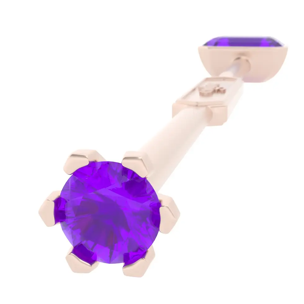 Thumbnail: Viski Sitta - Rose Gold with Purple Amethyst