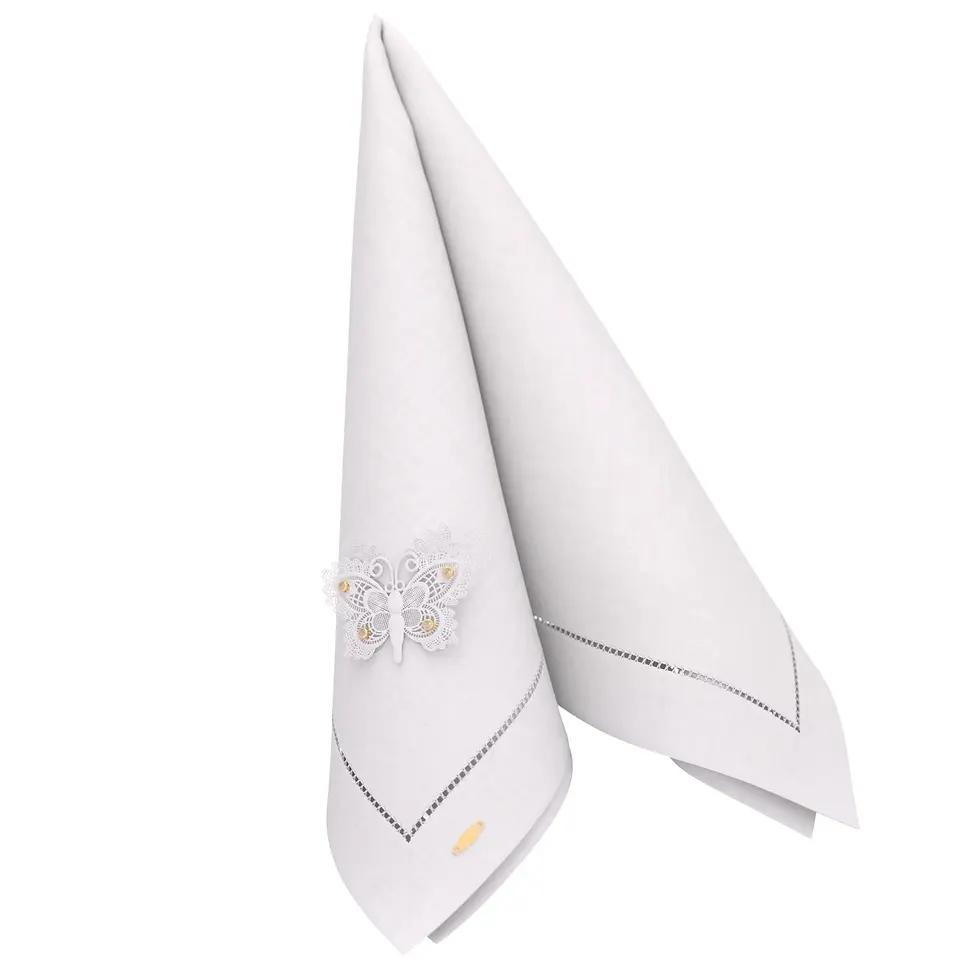 Thumbnail: Vlinder - Linen Napkin with White Zircon