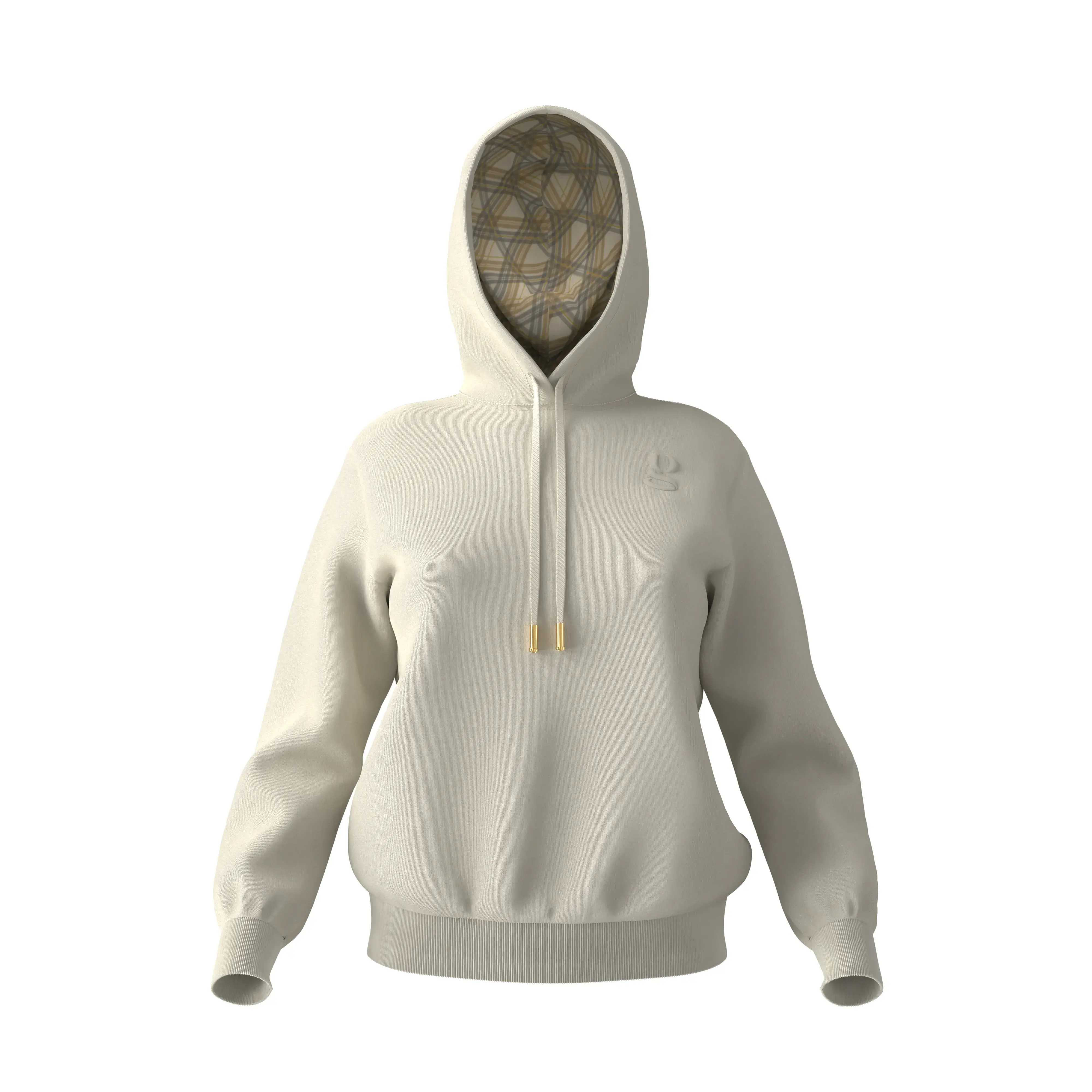 HUPPU Hoodie - écru, Yellow Gold with White Quartz